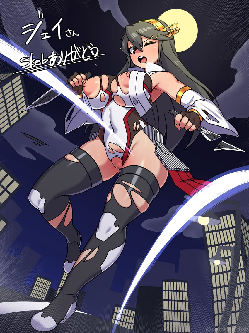 haruna (kantai collection and 1 more) drawn by mugiotoko