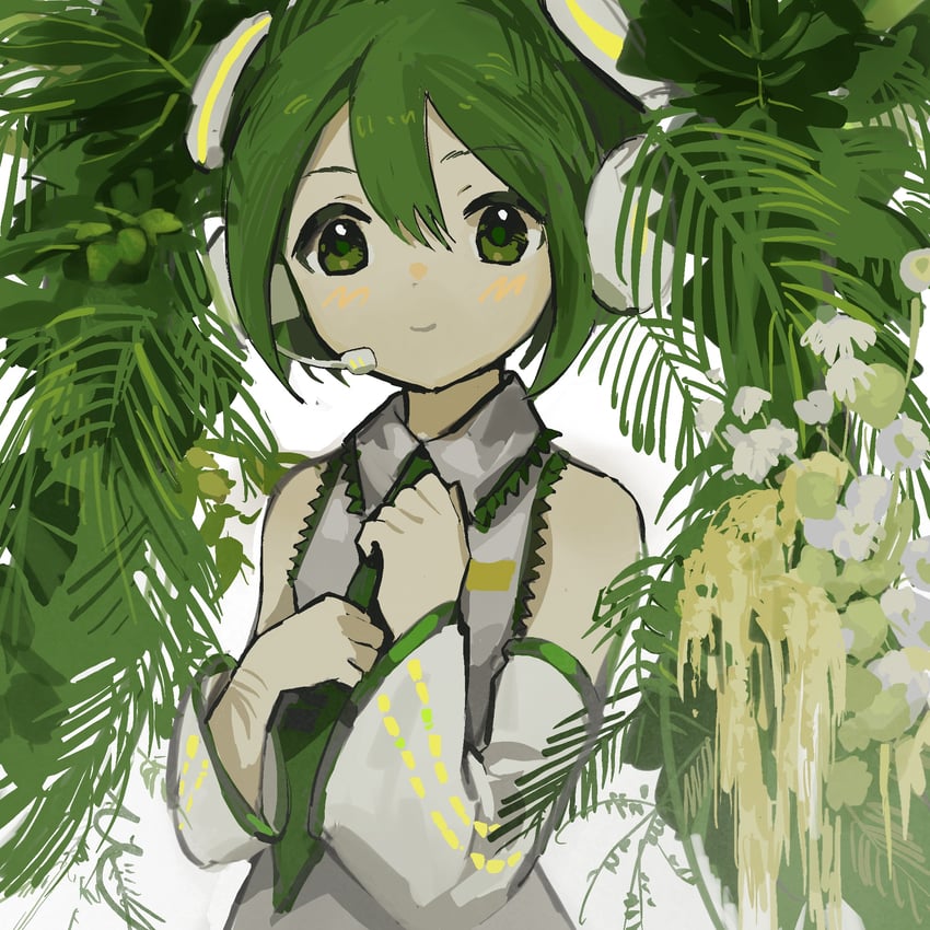 hatsune miku and treesune miku (vocaloid) drawn by balabling