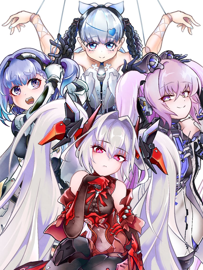 luna, bambinata, luna: oblivion, teddy, alisa, and 3 more (punishing: gray raven) drawn by dorinhakawaii