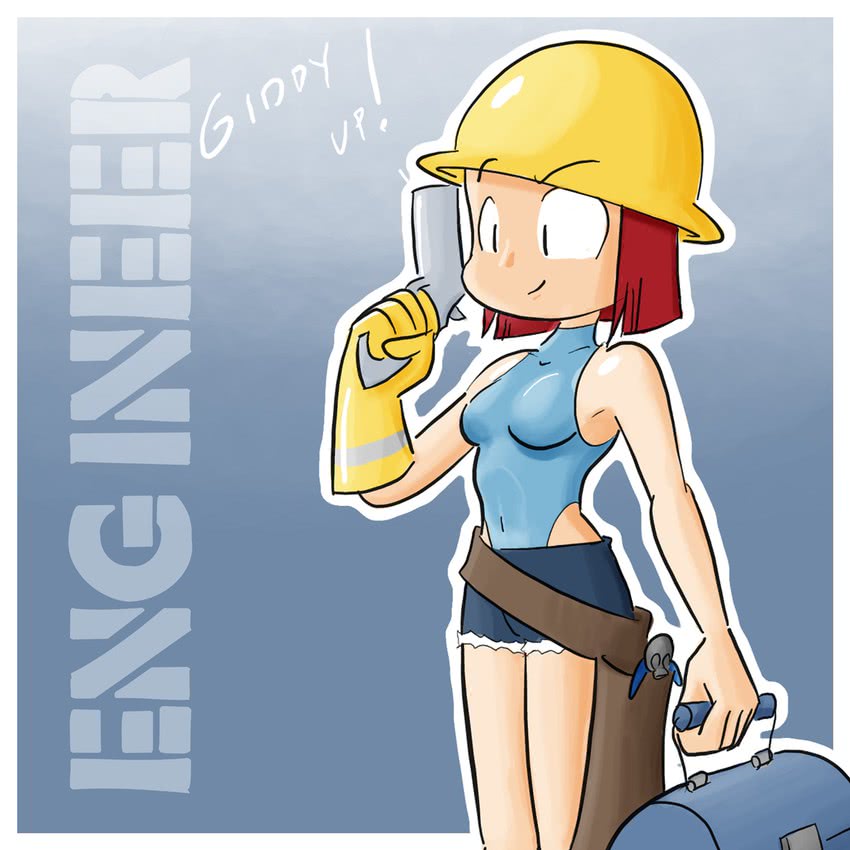 engineer and blu engineer (team fortress 2) drawn by josue_pereira