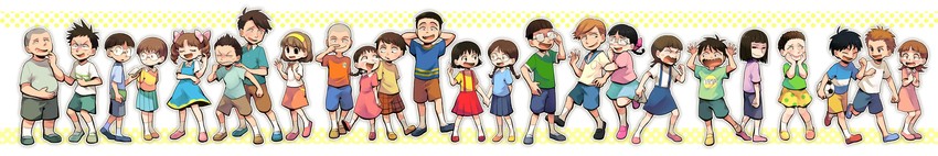 sakura momoko, jougasaki himeko, honami tamae, sasayama kazuko, hanawa kazuhiko, and 19 more (chibi maruko-chan) drawn by tsunoji