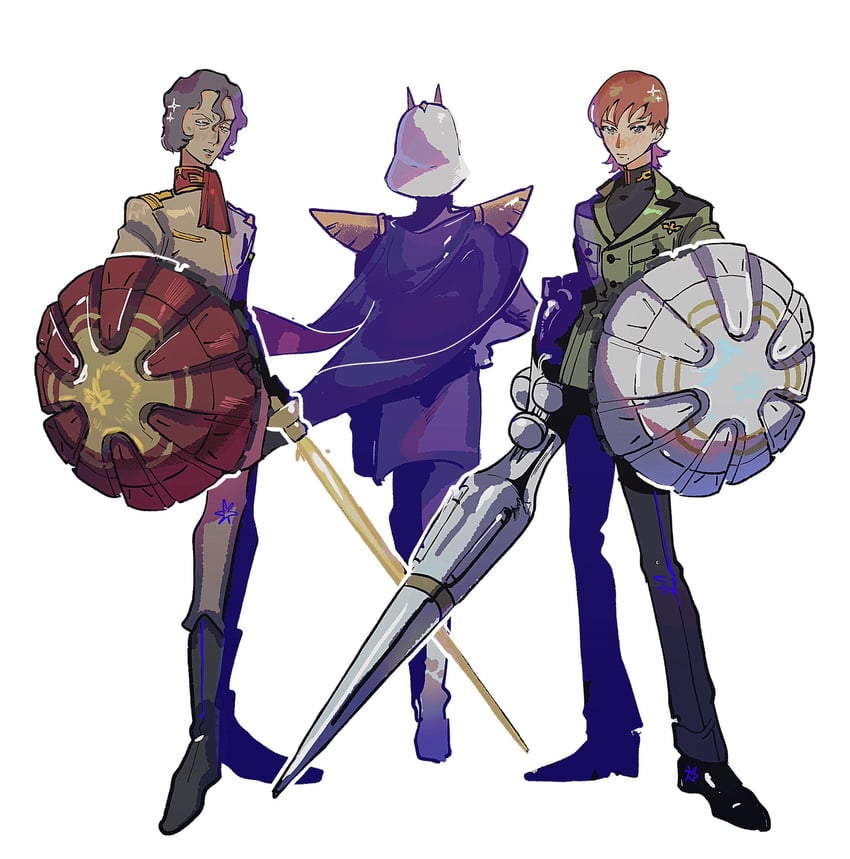 xavier olivette, kycilia zabi, and m'quve (gundam and 1 more) drawn by kajoichiro