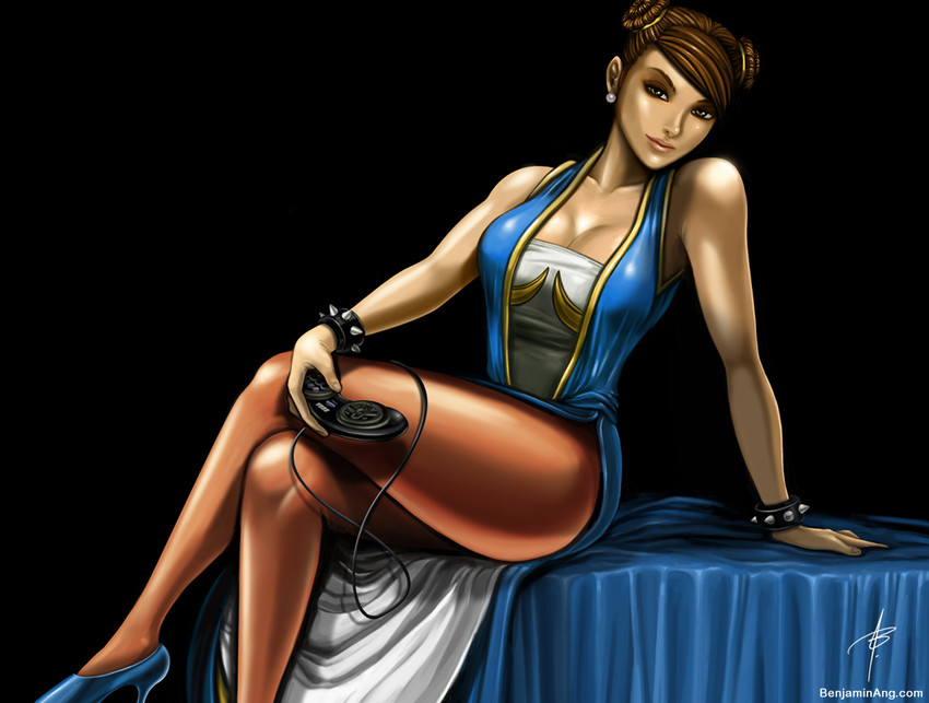chun-li (street fighter) drawn by benjamin_ang