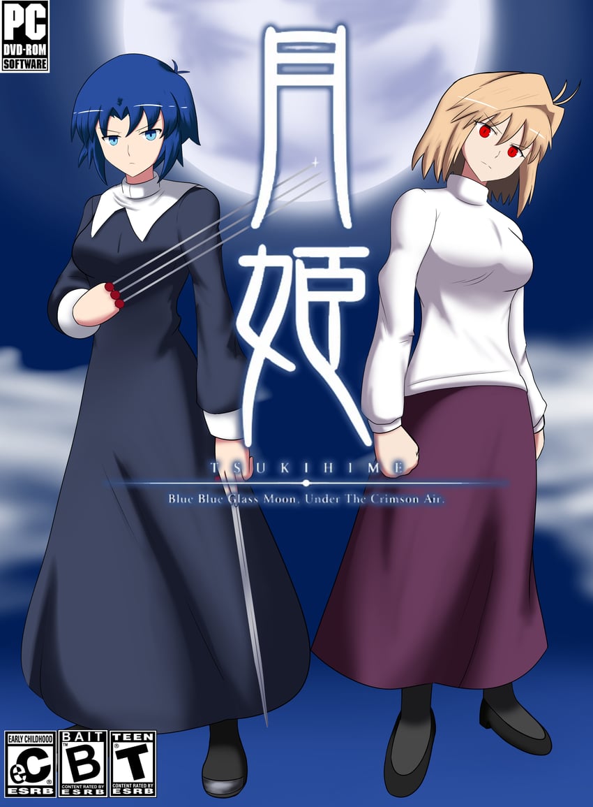 arcueid brunestud and ciel (tsukihime and 2 more) drawn by imstupid13