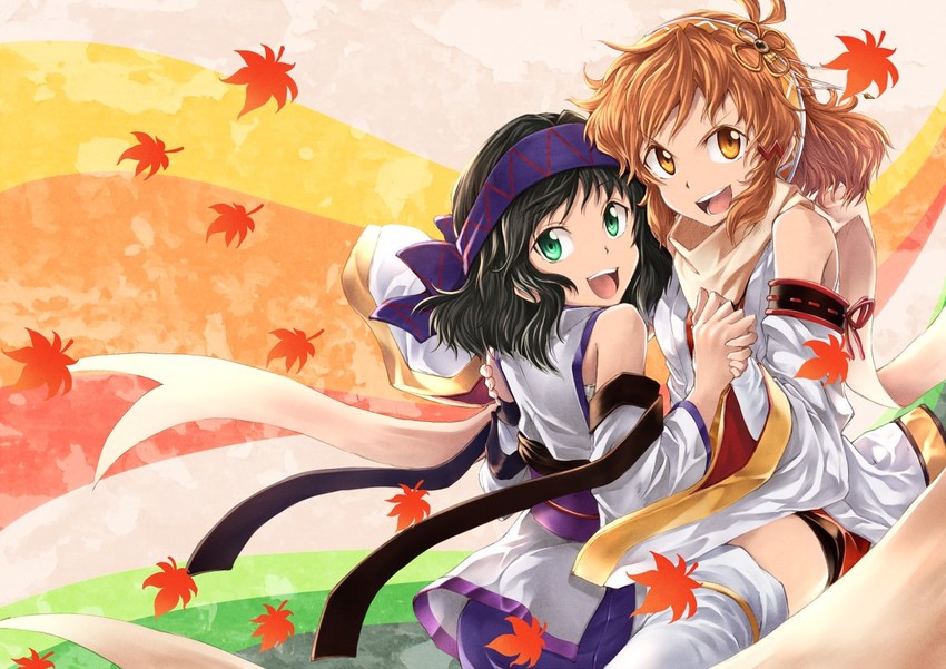 tachibana hibiki and kohinata miku (senki zesshou symphogear) drawn by judo_fuu