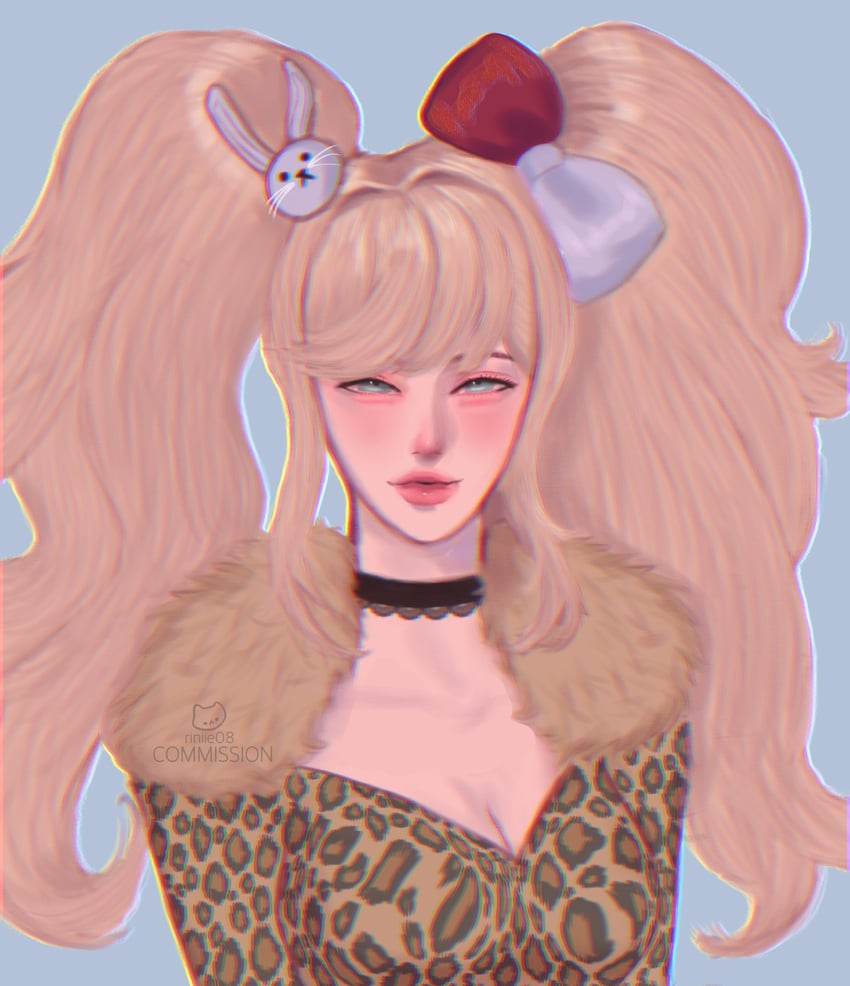 enoshima junko (danganronpa and 1 more) drawn by riniie