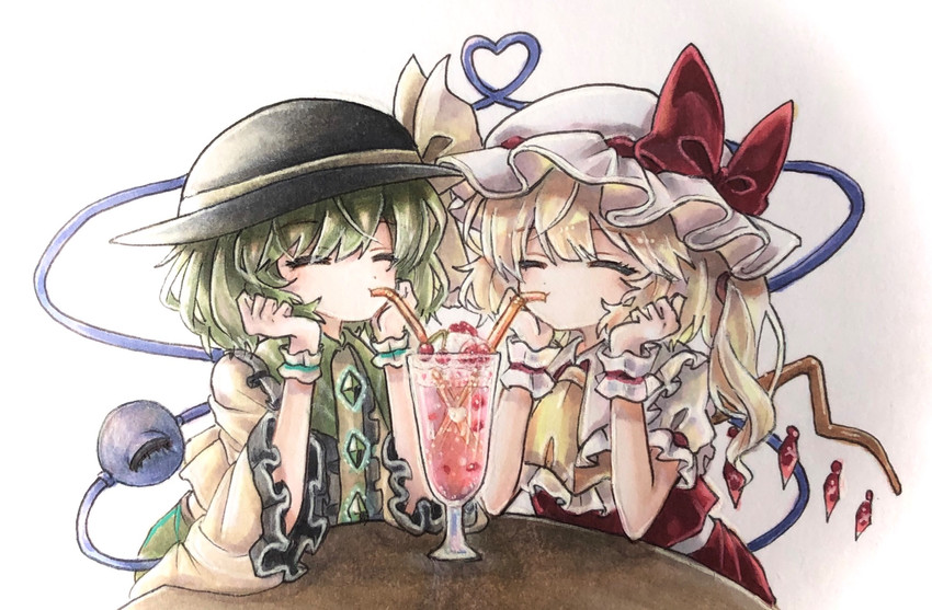 flandre scarlet and komeiji koishi (touhou) drawn by hisako_(6anmbblfnjueeff)