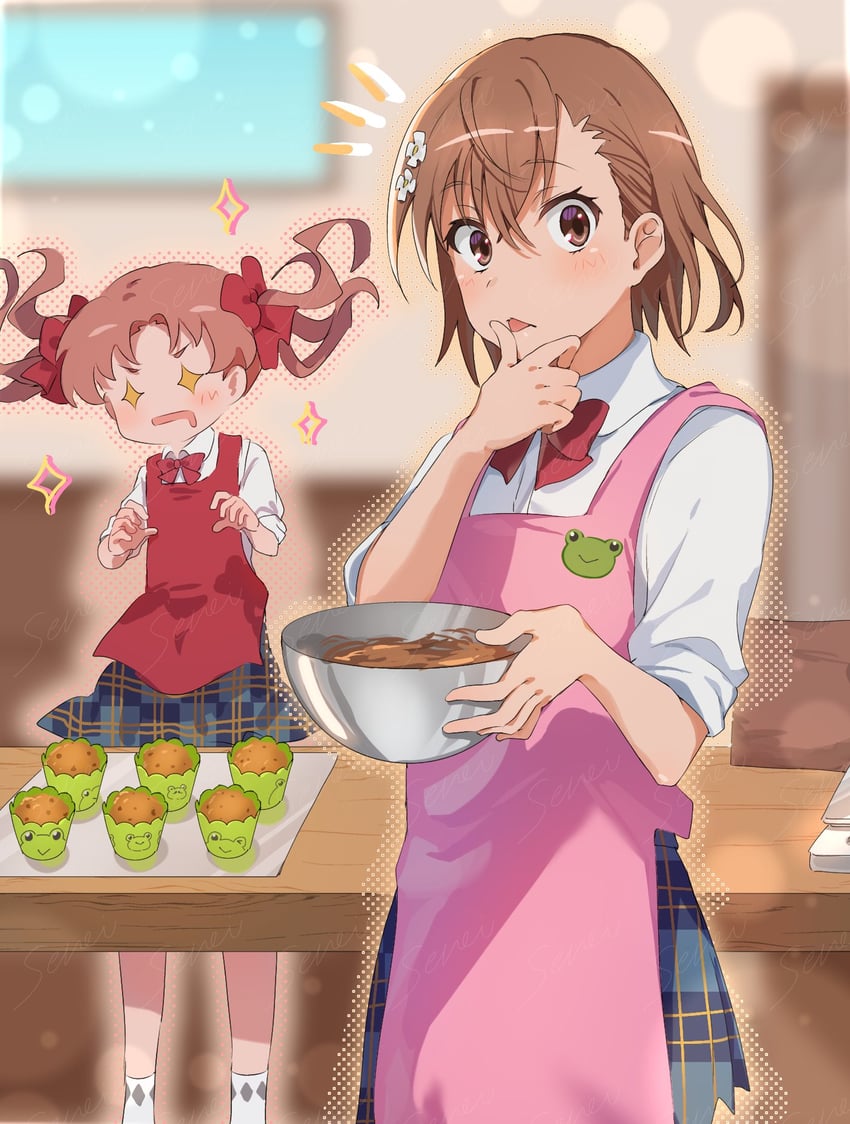 misaka mikoto, shirai kuroko, and gekota (toaru majutsu no index and 1 more) drawn by ci31205