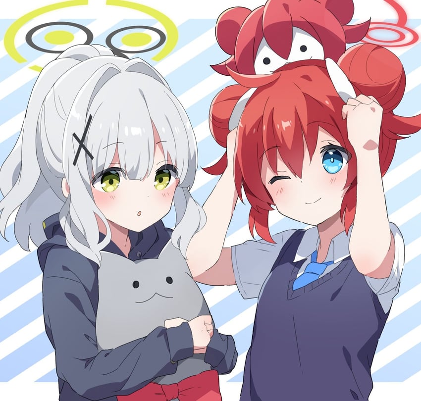 maki, hare, and nazomaki (blue archive) drawn by mochigome_(ununquadium)
