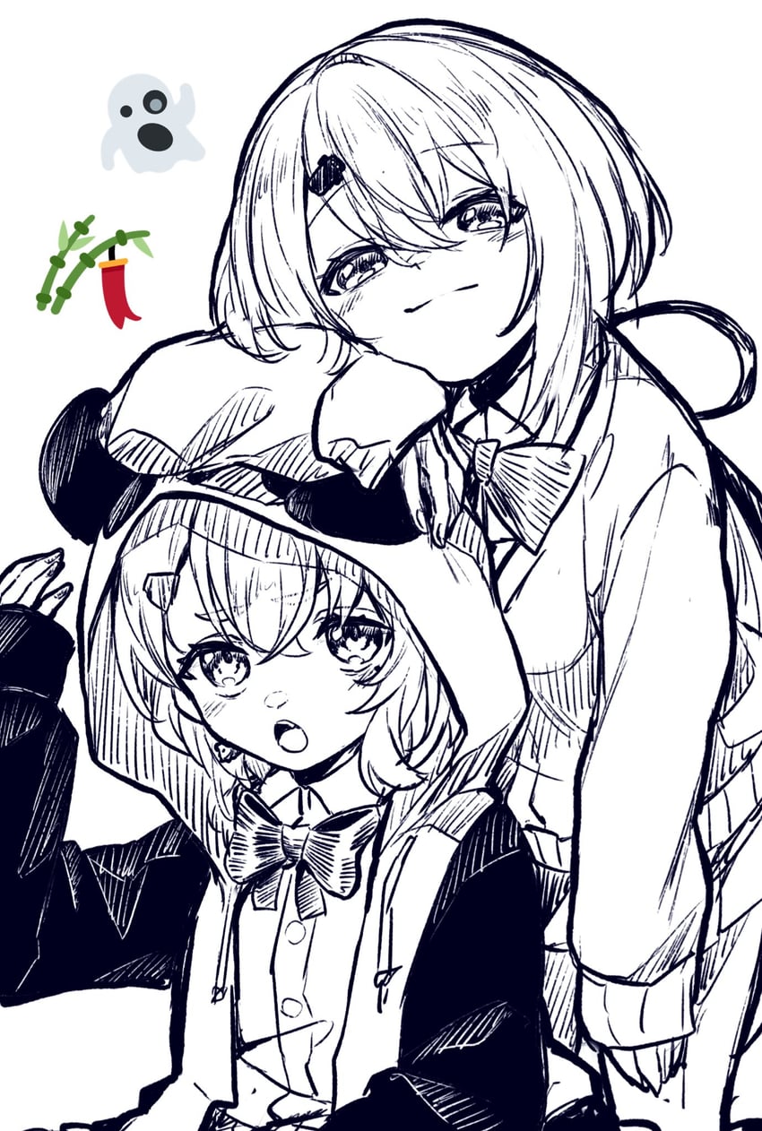 shiina yuika and sasaki saku (nijisanji) drawn by soranakidayo