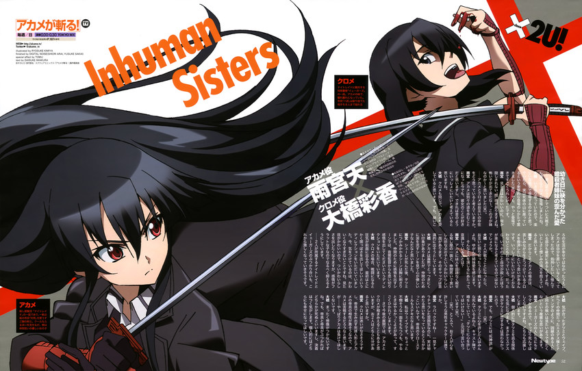 akame and kurome (newtype and 1 more) drawn by kimiya_ryousuke