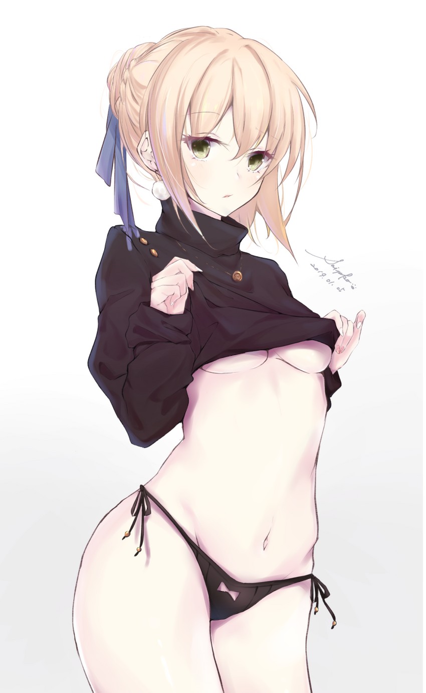 artoria pendragon and saber alter (fate and 1 more) drawn by sai_(saipoko)