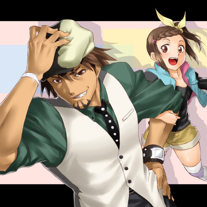 kaburagi t. kotetsu and kaburagi kaede (tiger & bunny) drawn by onsoku_inu