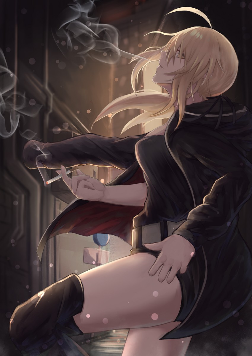 artoria pendragon and saber alter (fate and 1 more) drawn by eto_mitsuba