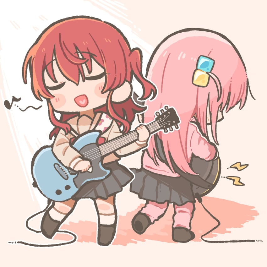 gotoh hitori and kita ikuyo (bocchi the rock!) drawn by henyomen