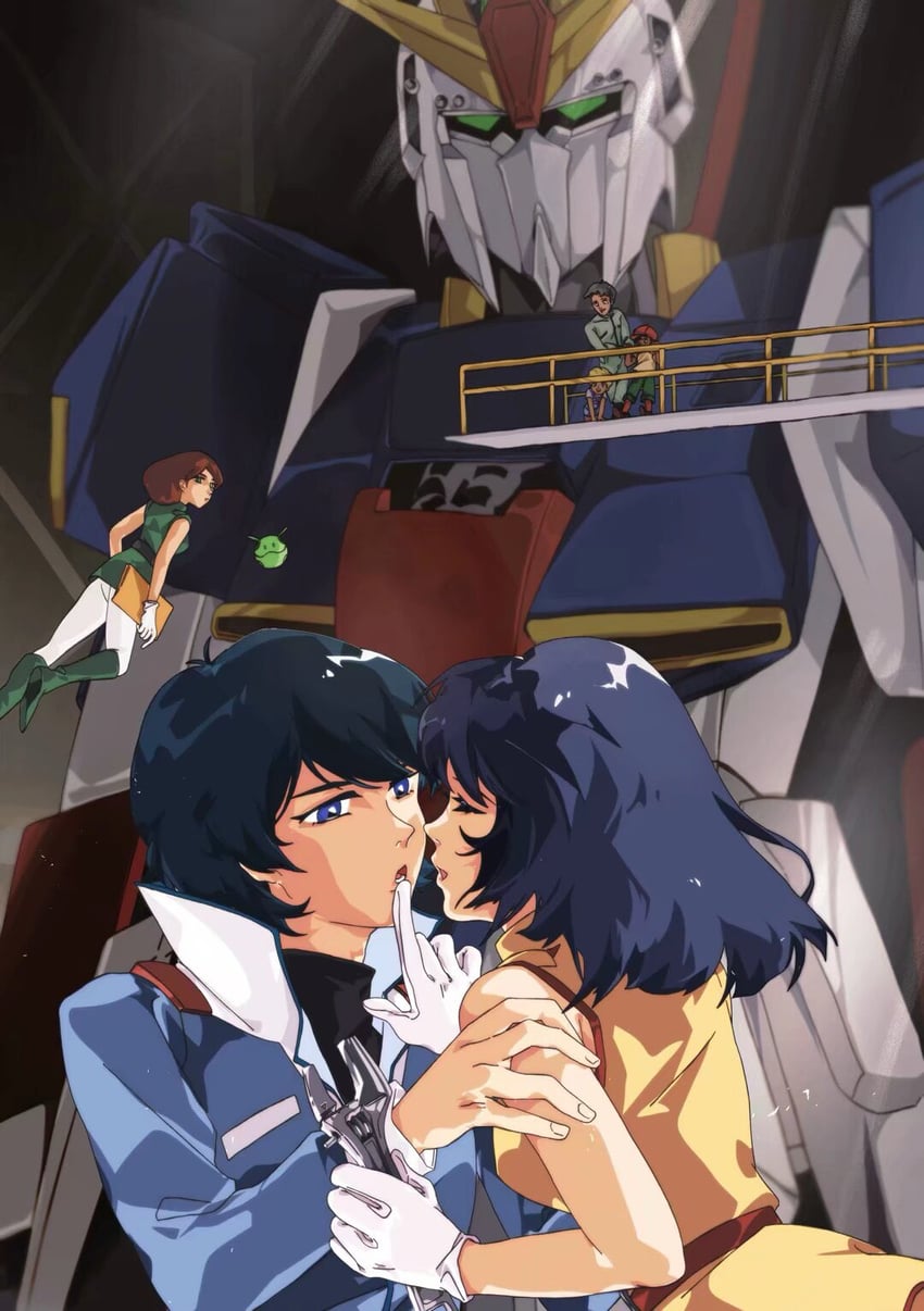 haro, kamille bidan, zeta gundam, fa yuiry, emma sheen, and 4 more (gundam and 1 more) drawn by kawatooo