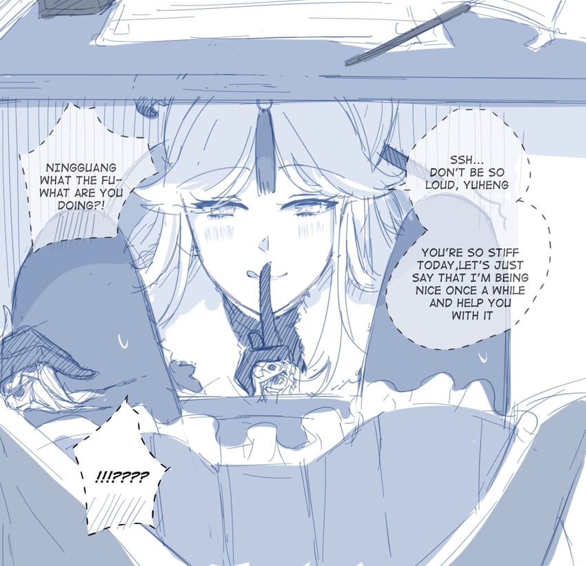 keqing and ningguang (genshin impact) drawn by hinagi_(fox_priest)