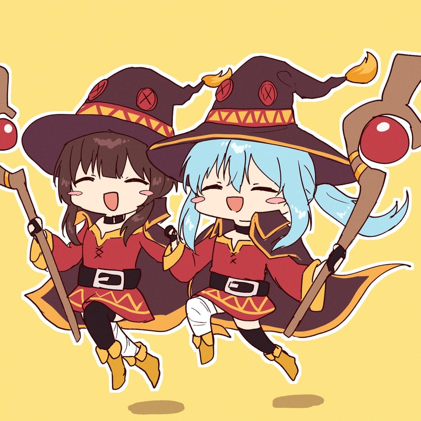 megumin and rimuru tempest (kono subarashii sekai ni shukufuku wo! and 1 more) drawn by chocoeiru