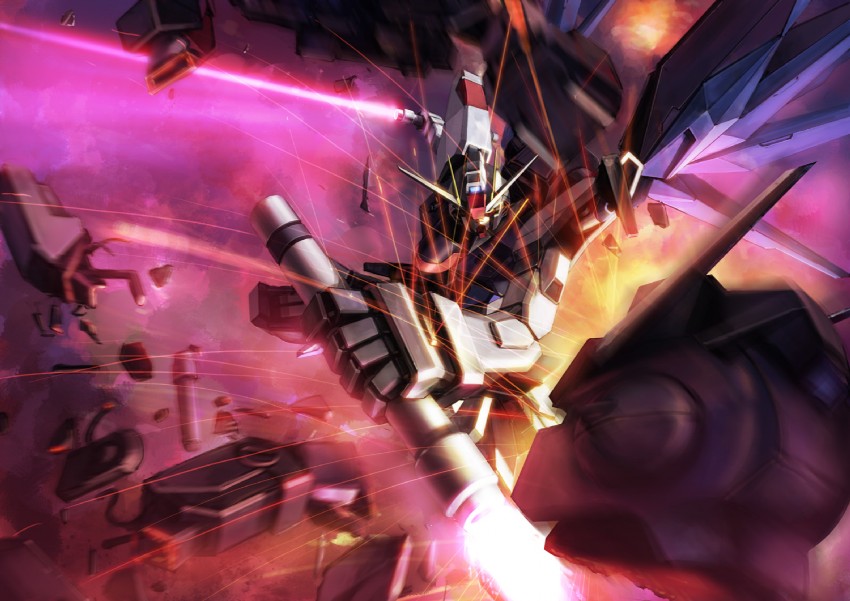 freedom gundam and 105 dagger (gundam and 1 more) drawn by zhenlin