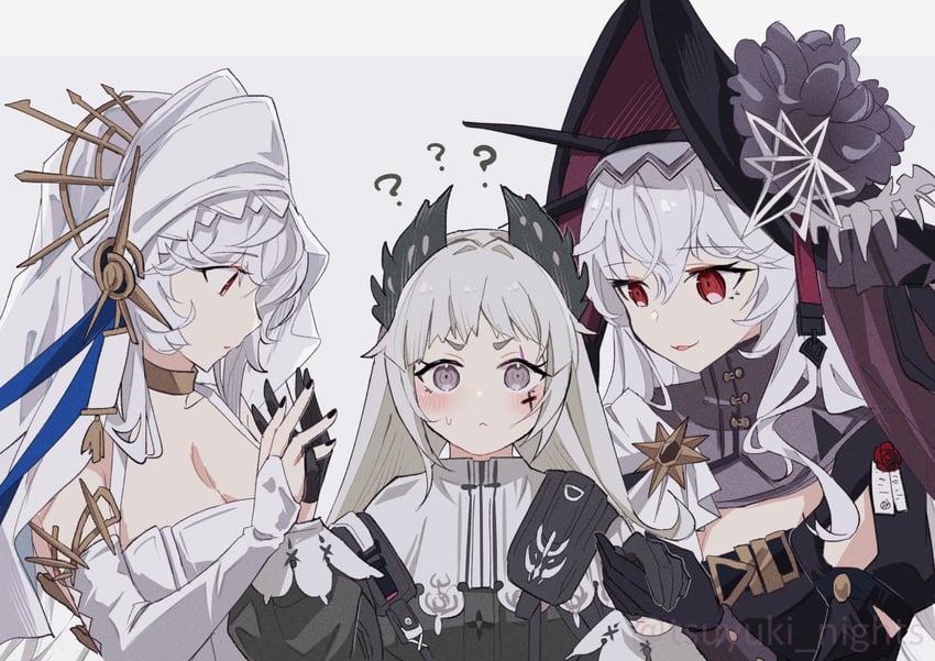 specter, irene, and specter the unchained (arknights) drawn by tsuyuki_yuki
