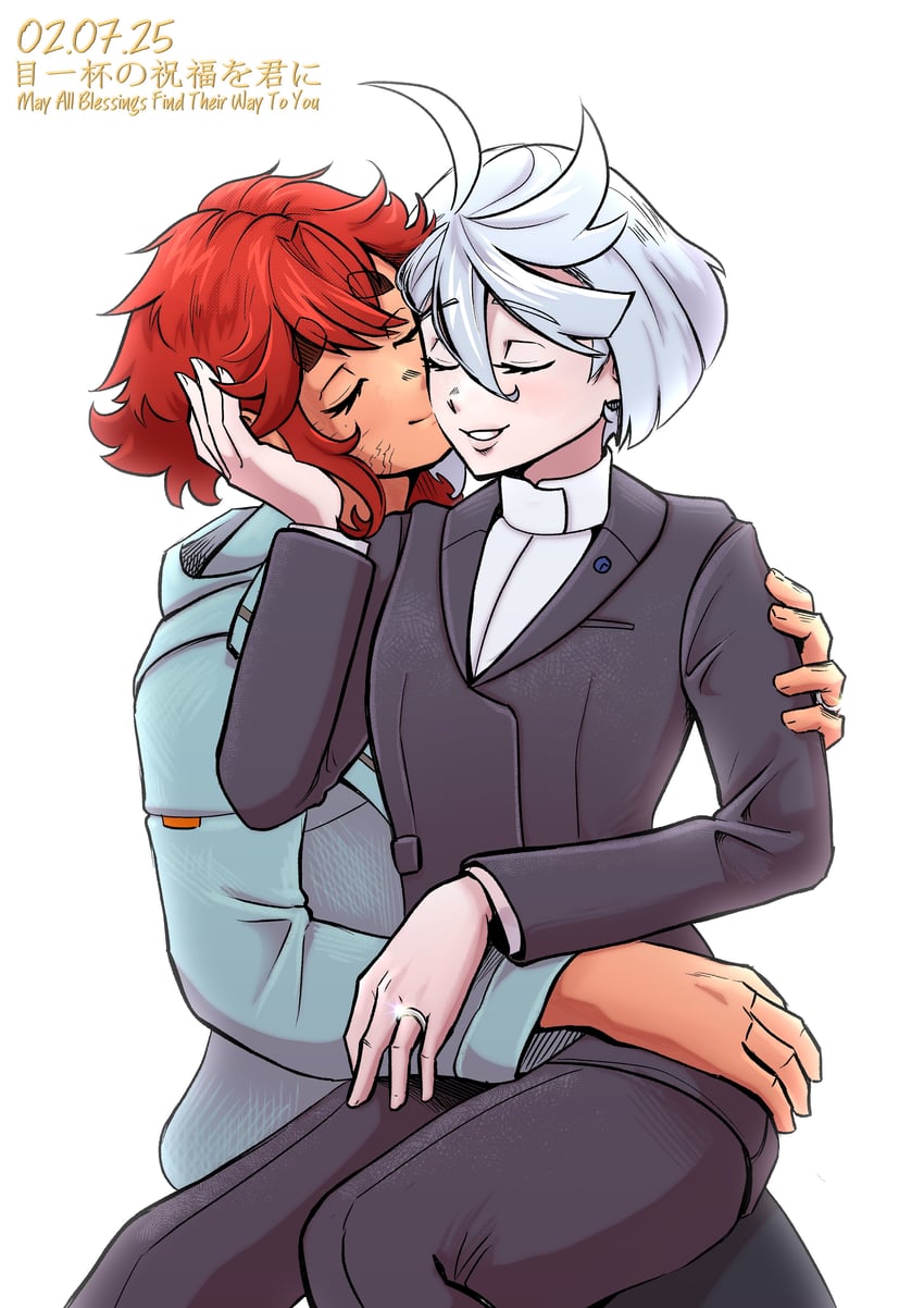 suletta mercury and miorine rembran (gundam and 1 more) drawn by supersonicsoda