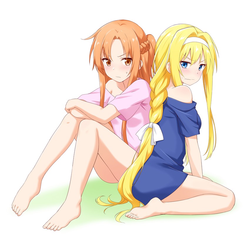 asuna and alice zuberg (sword art online and 1 more) drawn by felutiahime