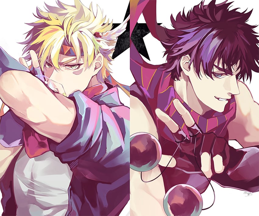 joseph joestar and caesar anthonio zeppeli (jojo no kimyou na bouken and 1 more) drawn by kurosakiinu