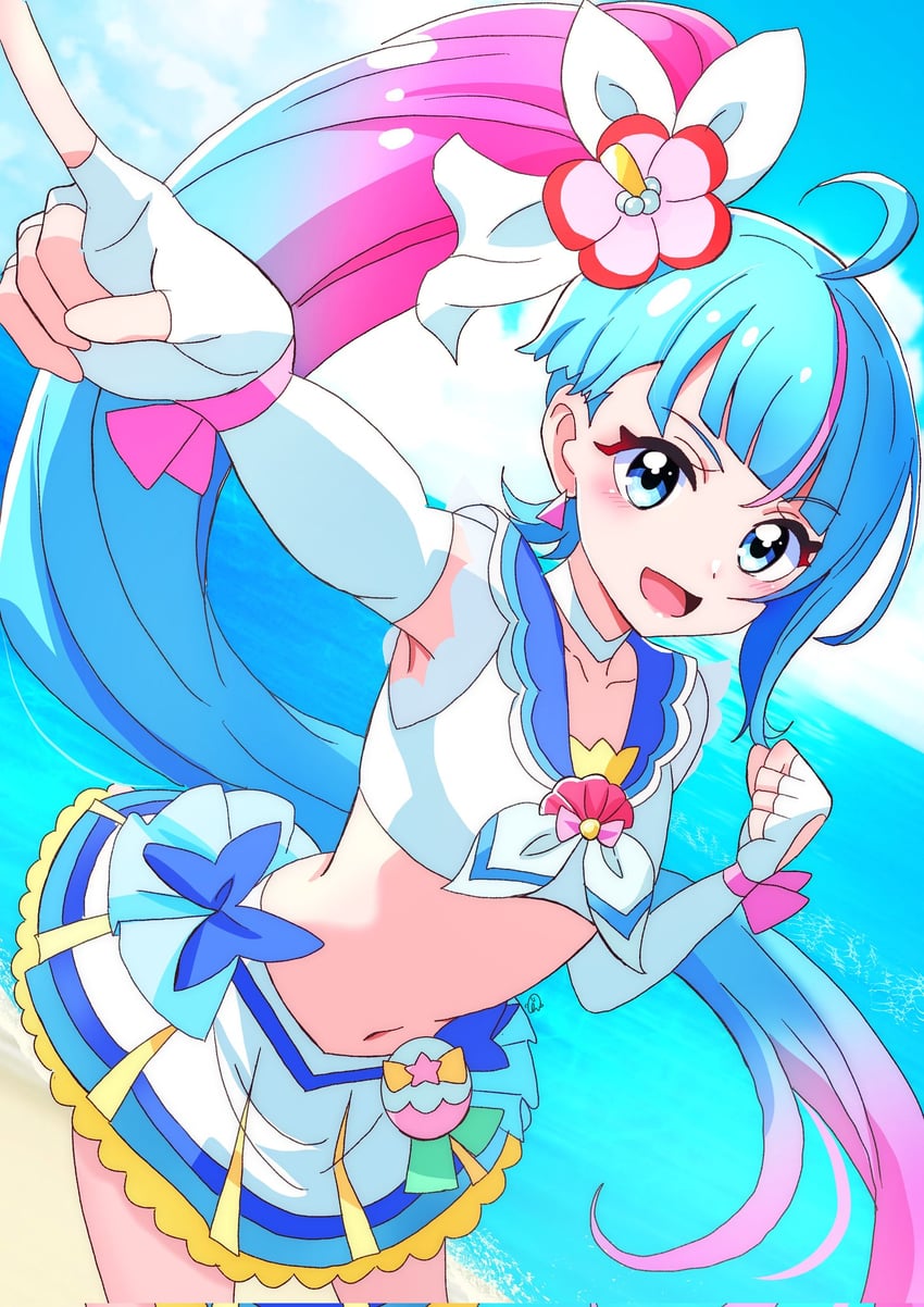 sora harewataru, cure sky, and cure summer (precure and 2 more) drawn by momotarouooi