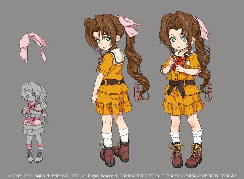 aerith gainsborough (final fantasy and 3 more) drawn by roberto_ferrari
