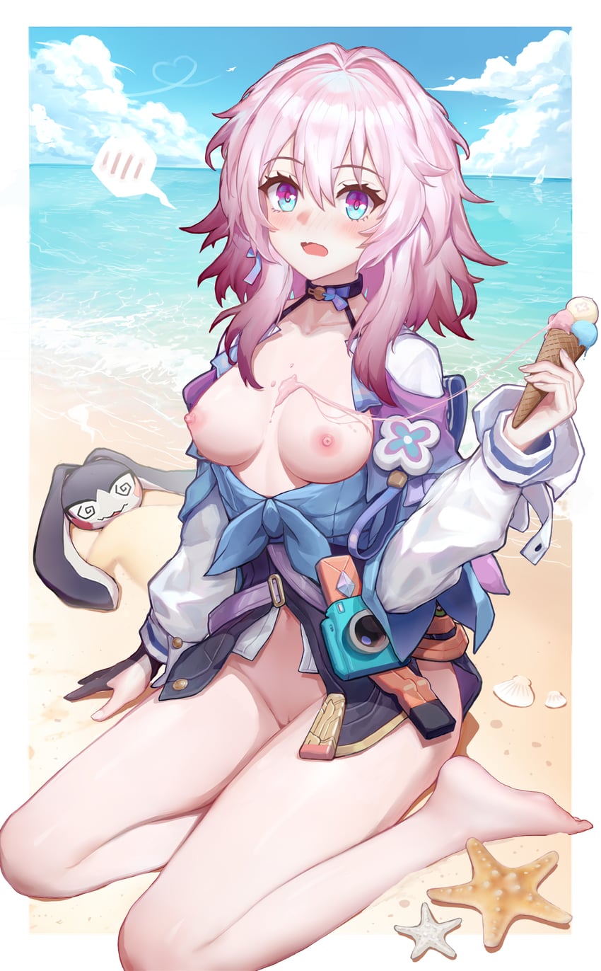 march 7th and pom-pom (honkai and 1 more) drawn by wangzili_shitoumen