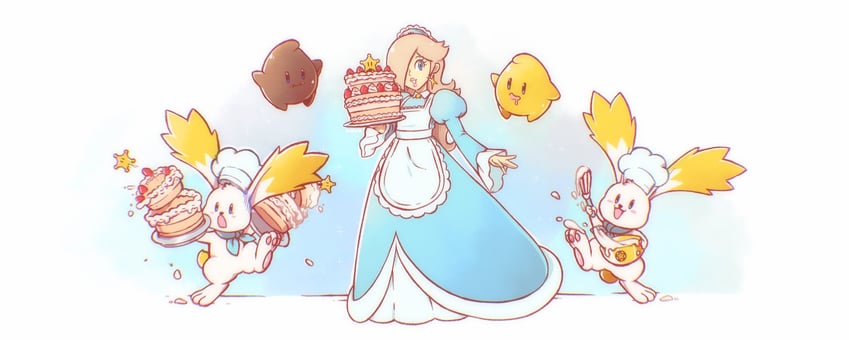 rosalina, luma, polari, and star bunny (mario and 1 more) drawn by saiwo_(saiwoproject)
