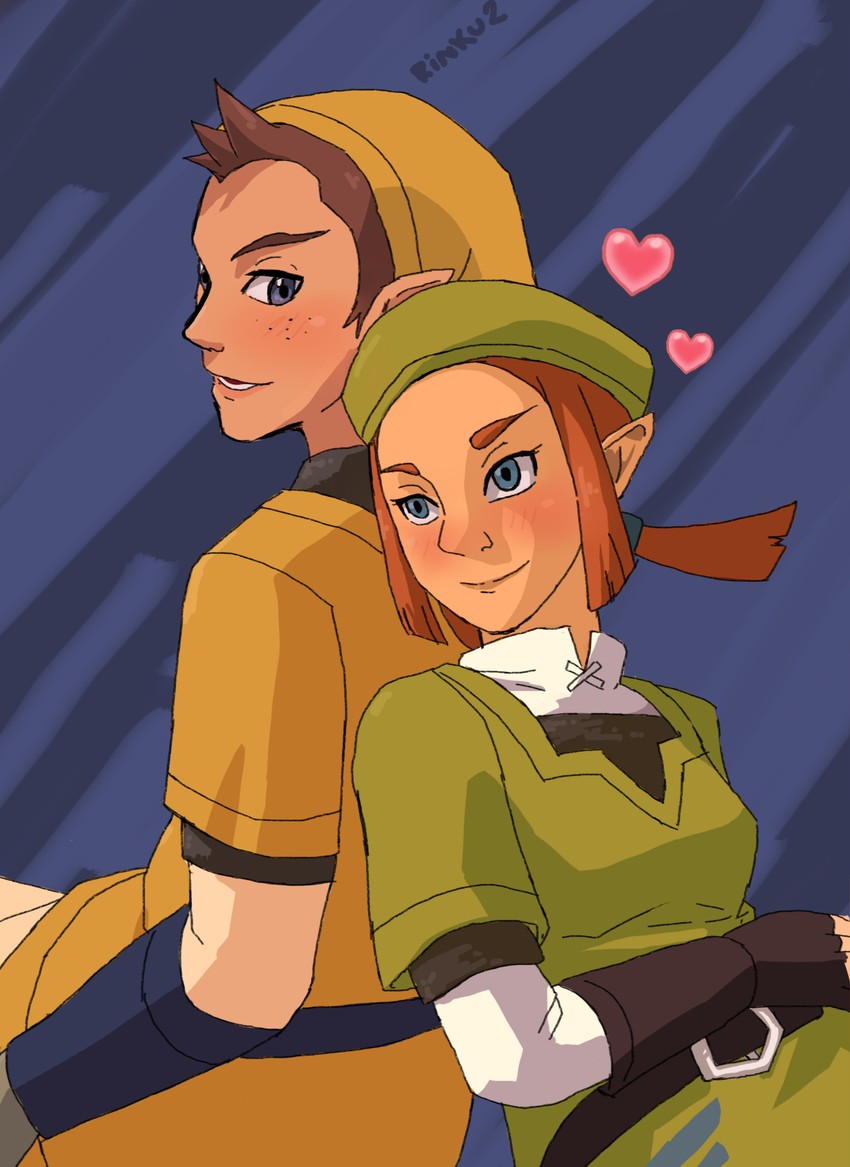 karane and pipit (the legend of zelda and 1 more) drawn by blanko!