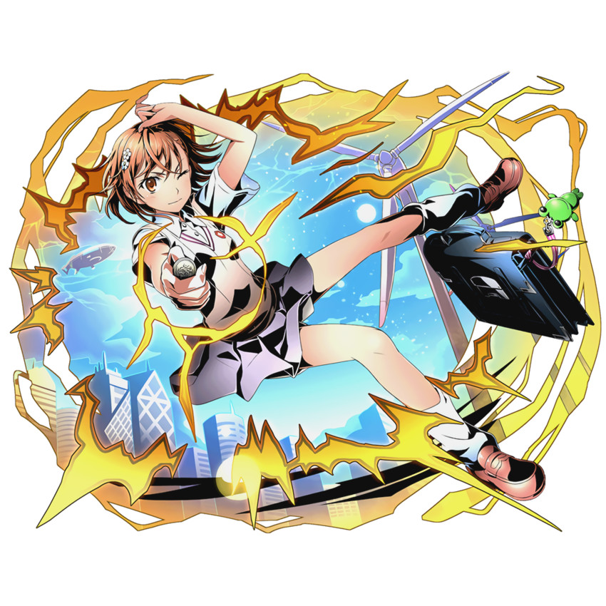 misaka mikoto and gekota (toaru majutsu no index and 1 more) drawn by ucmm