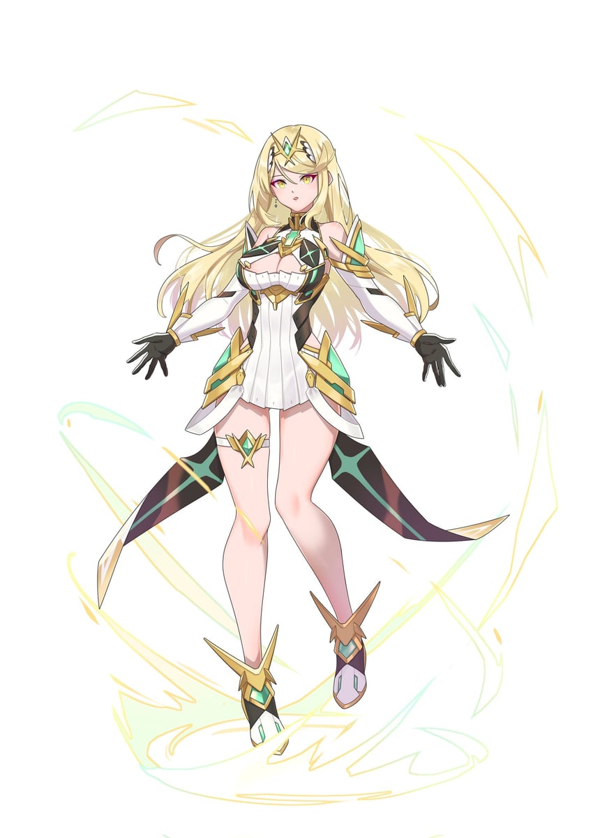 mythra (xenoblade chronicles and 1 more) drawn by hehe_jun