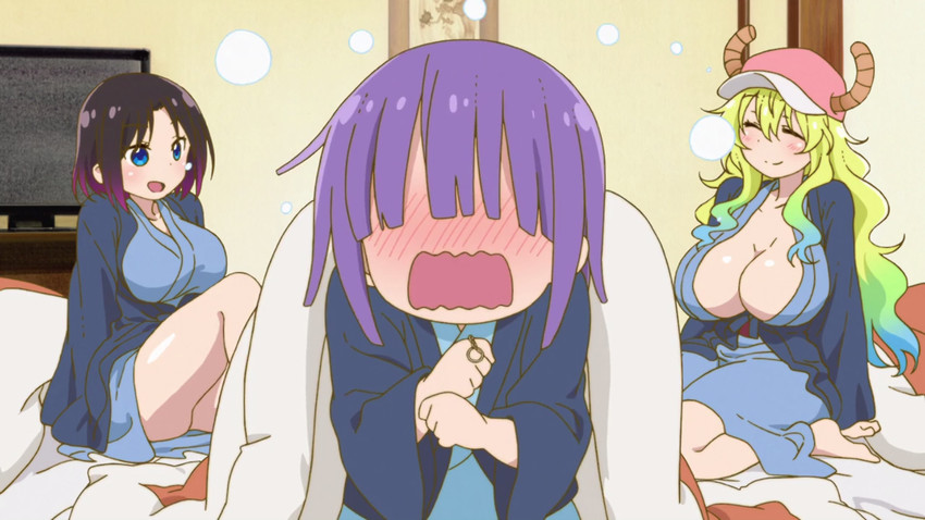 lucoa, elma, and magatsuchi shouta (kobayashi-san chi no maidragon)