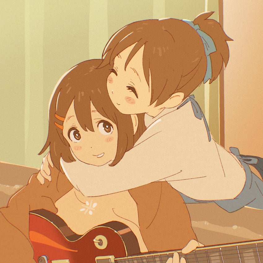 hirasawa yui and hirasawa ui (k-on!) drawn by 55bata6rou