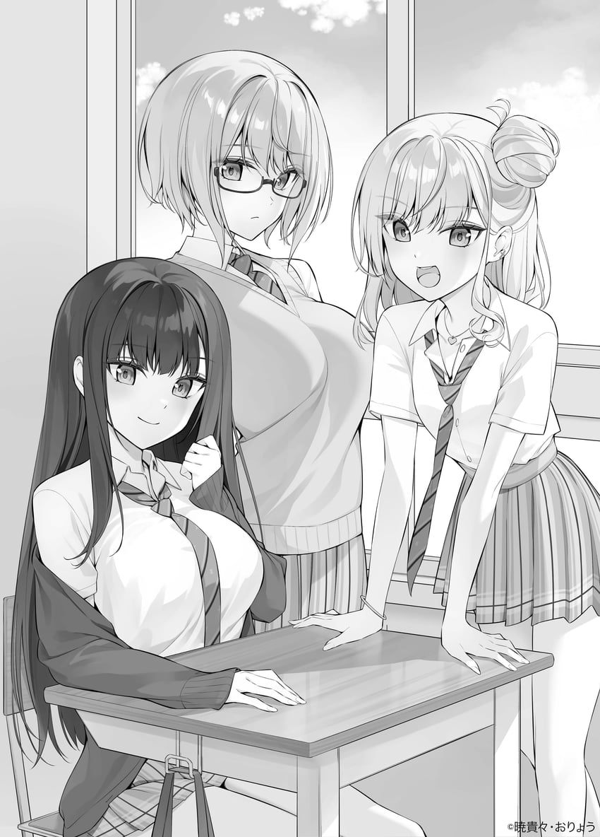 karasuma chikage, daigo sakurako, and ono tsukasa (kounai sandai bijo no himo shitemasu) drawn by oryo_(oryo04)
