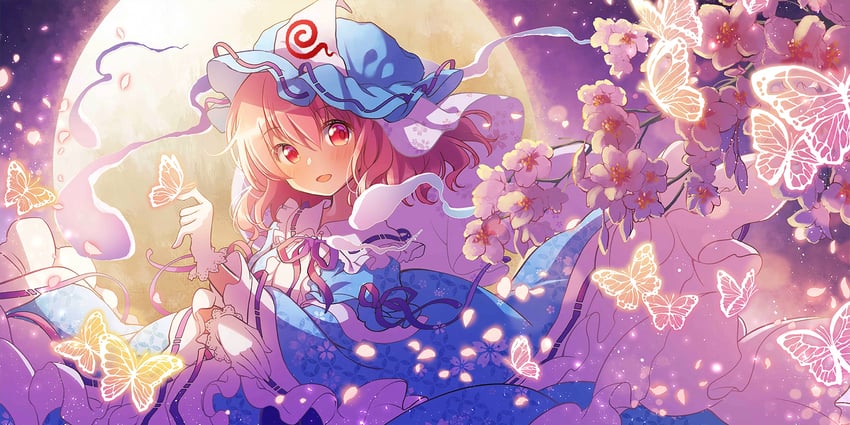saigyouji yuyuko (touhou and 1 more) drawn by kawanobe