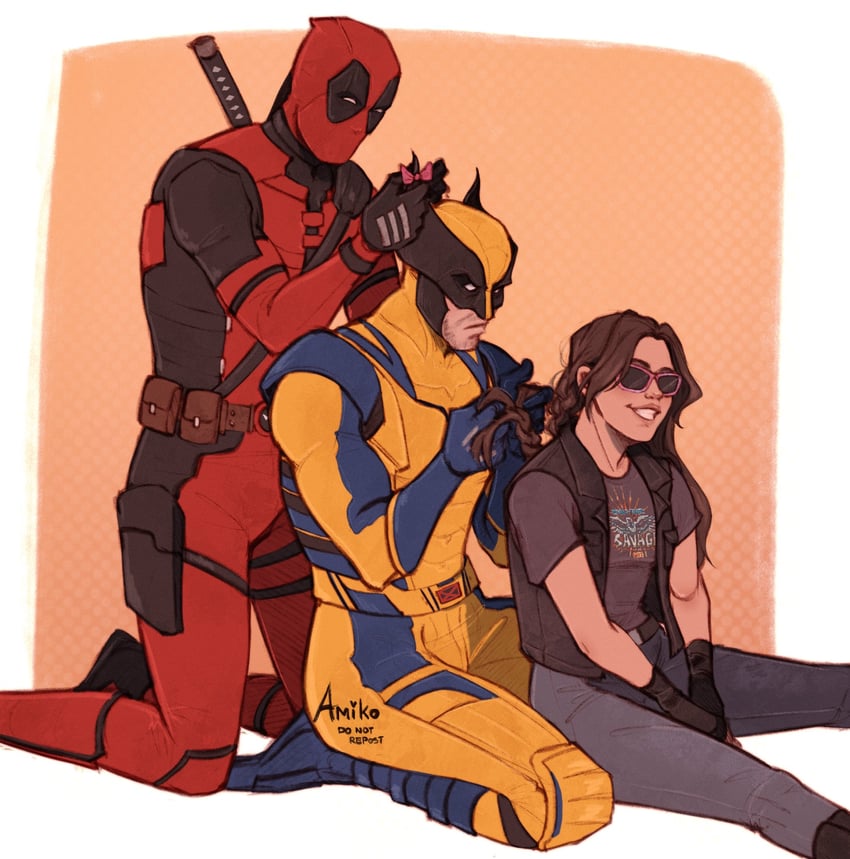 wolverine, deadpool, x-23, and laura kinney (marvel and 4 more) drawn by amikoroyai
