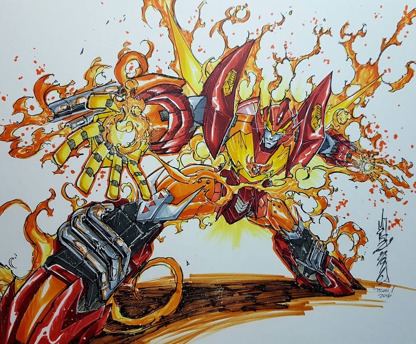 rodimus (transformers and 1 more) drawn by alex_milne
