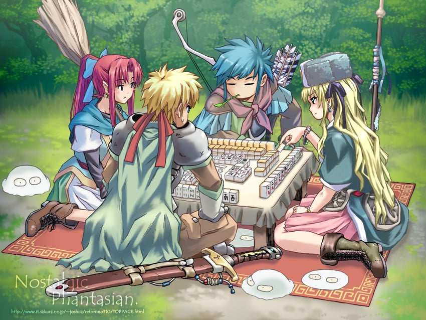 arche klein, mint adenade, cress albane, chester burklight, and gnome (original and 2 more) drawn by inagaki_yoshiaki