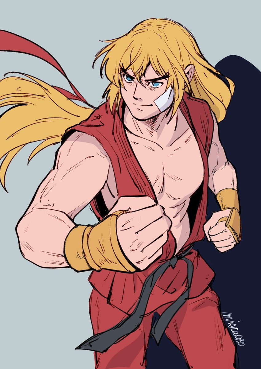 ken masters (street fighter and 1 more) drawn by mista0930