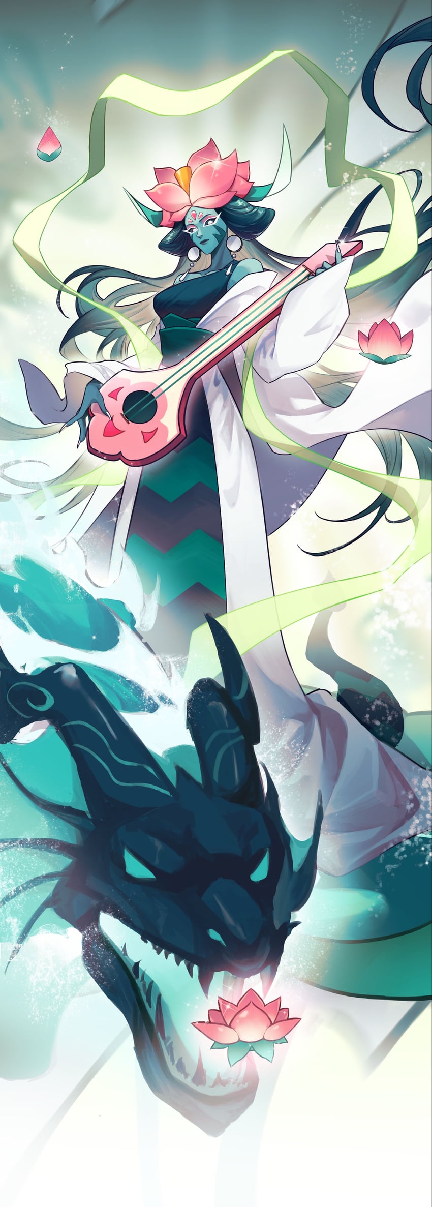 lotus dragon cookie (cookie run and 1 more) drawn by sakiko_(kanosakiko)