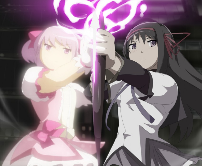 akemi homura, kaname madoka, and ultimate madoka (mahou shoujo madoka magica) drawn by magukappu