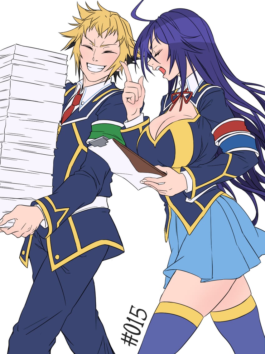 kurokami medaka and hitoyoshi zenkichi (medaka box) drawn by mefomefo