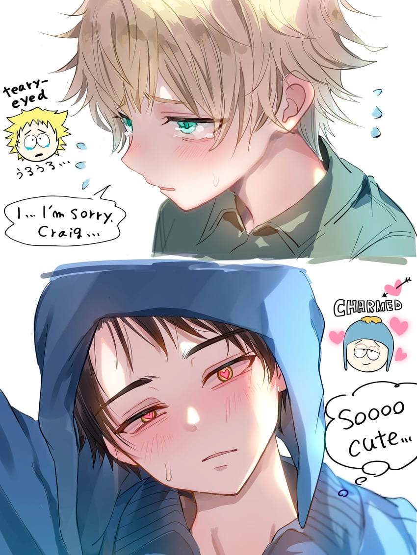 craig tucker and tweek tweak (south park) drawn by fabiothedead