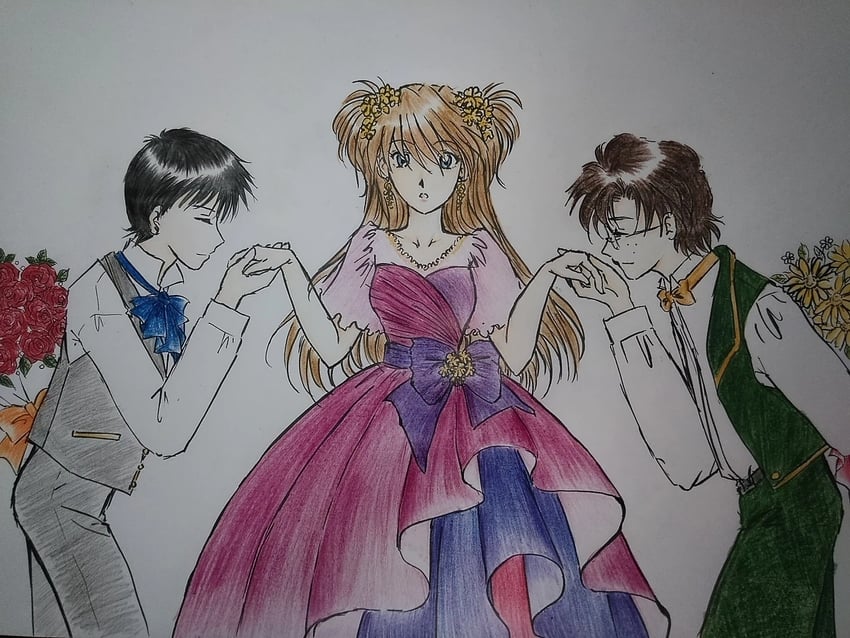 souryuu asuka langley, ikari shinji, and aida kensuke (neon genesis evangelion and 2 more) drawn by jidai_87