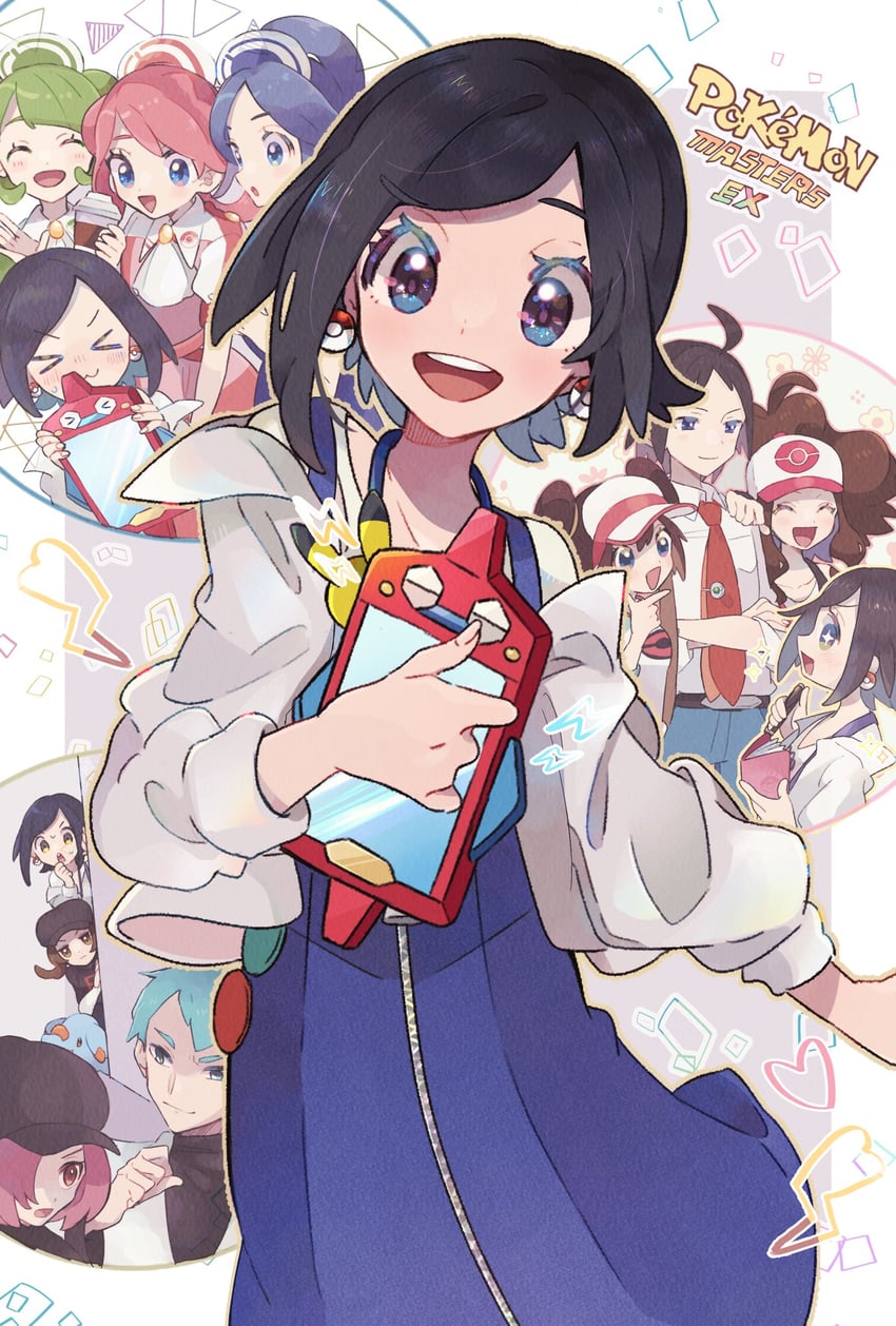 rosa, hilda, lyra, cheren, team rocket grunt, and 7 more (pokemon and 4 more) drawn by misha_(ohds101)