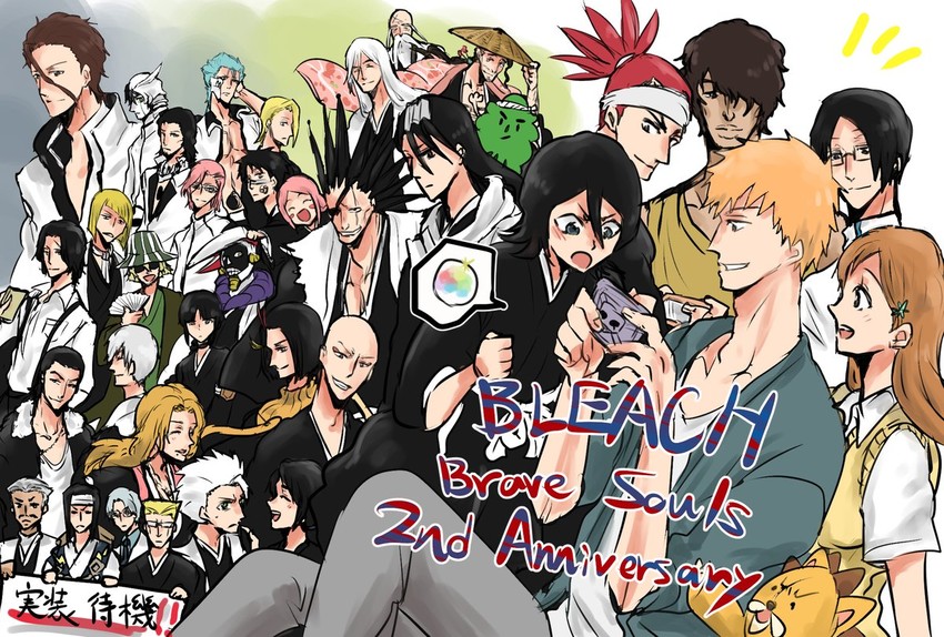 kuchiki rukia, inoue orihime, kurosaki ichigo, matsumoto rangiku, kurotsuchi nemu, and 29 more (bleach and 1 more) drawn by kamemororo