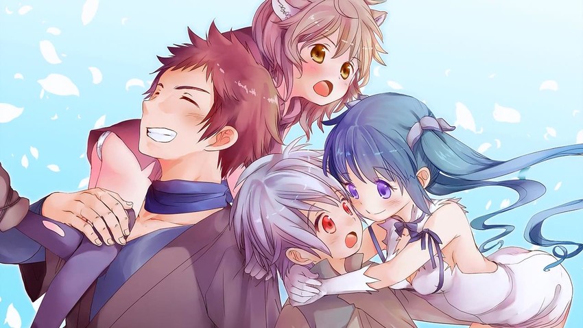 hestia, bell cranel, liliruca arde, and welf crozzo (dungeon ni deai wo motomeru no wa machigatteiru darou ka) drawn by okada_kou